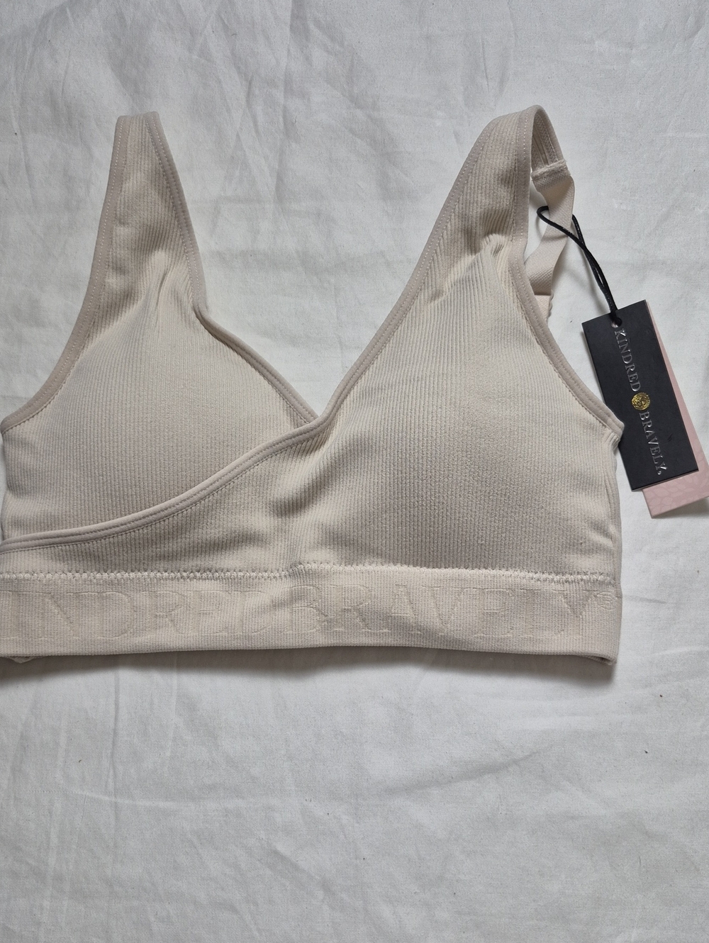 Kindred Bravely Soft Ribbed Bralette in Cream